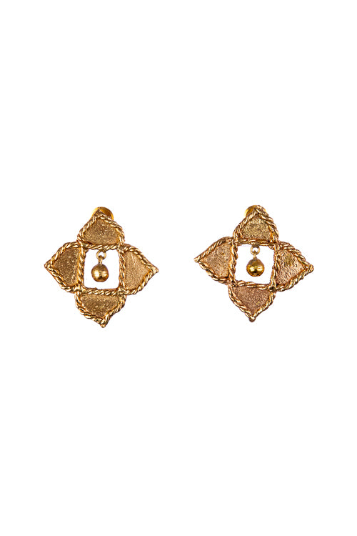 Dhokra Rhombus Charm Earring