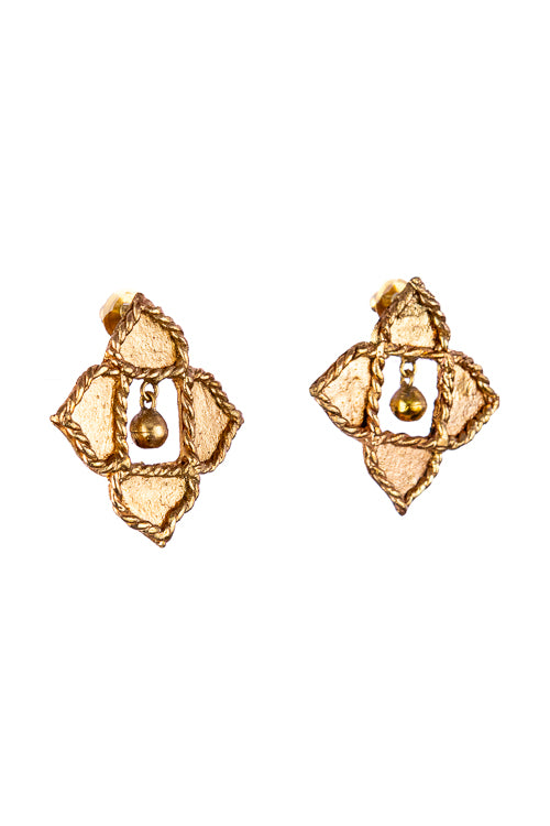 Dhokra Rhombus Charm Earring