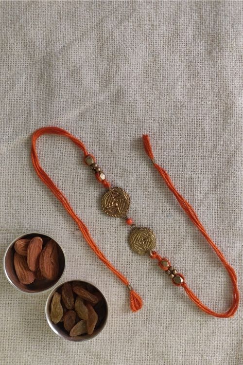 Miharu Handmade Thread Dokra Rakhi RH09
