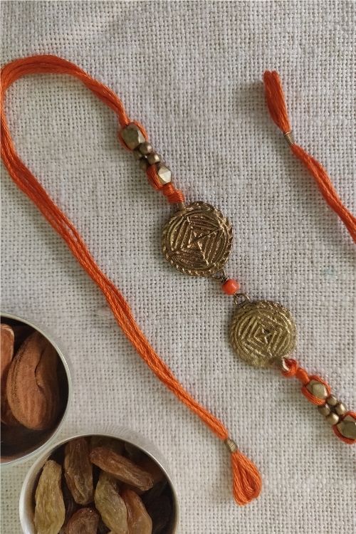 Miharu Handmade Thread Dokra Rakhi RH09