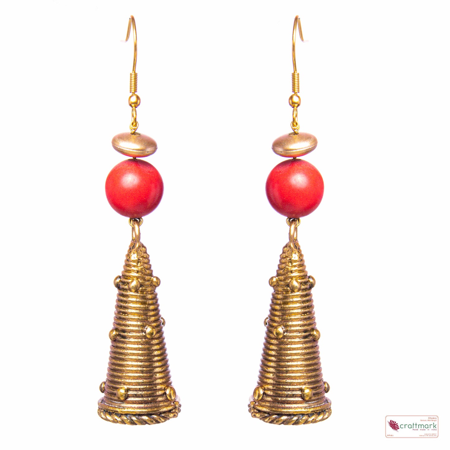Gold Tone Cone Earrings DEr41