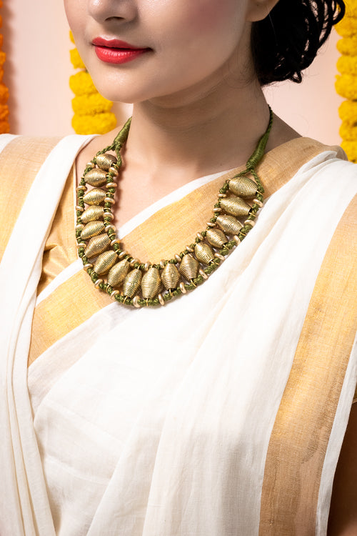 Brass Thread Choker Necklace D86