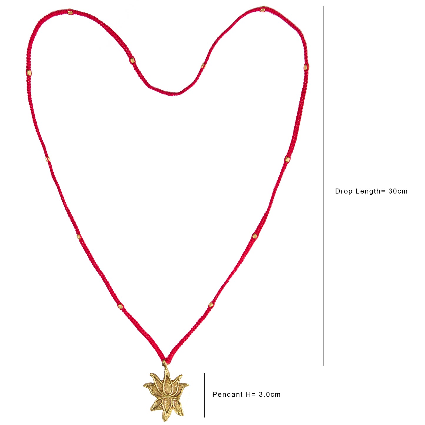 Red Gold Tone Lotus Pendant