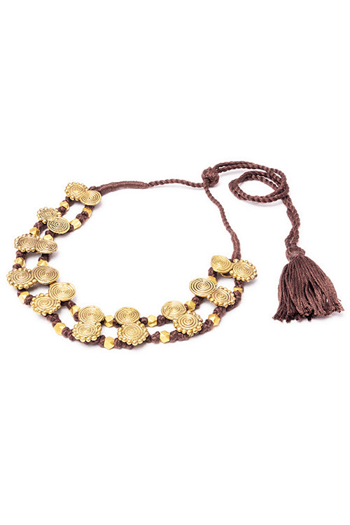 Brass Thread Choker Necklace D84a