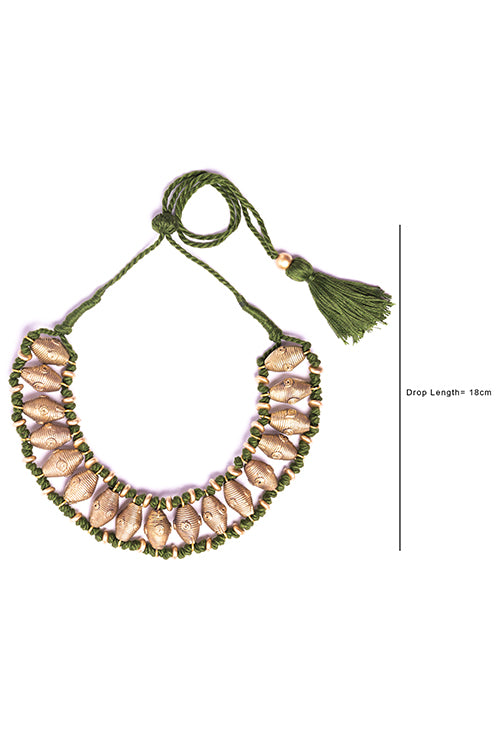 Brass Thread Choker Necklace D86