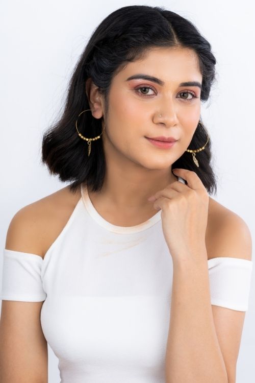 Gold tone Brass Hoops DEr69