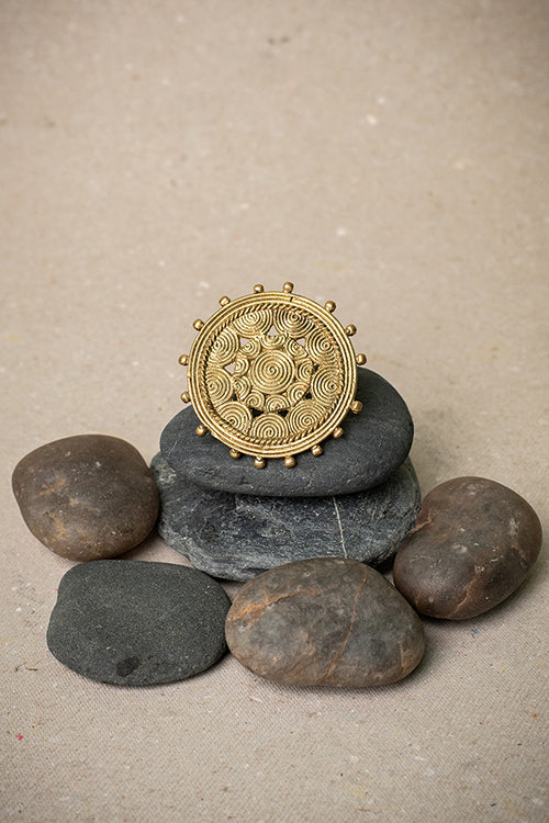 Buy Miharu Dhokra Moonlight Adjustable Finger Ring Online