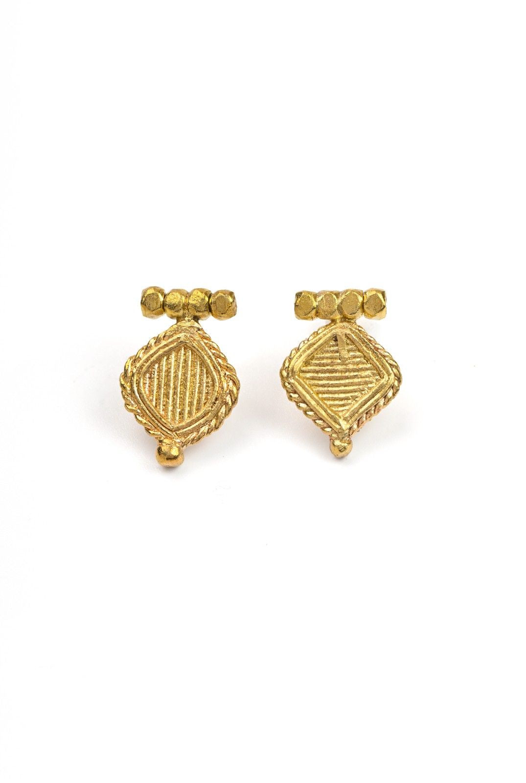 Miharu Tavishi Brass Stud Drops