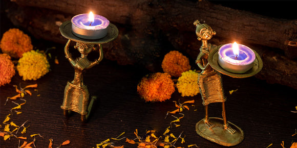Dokra Candle Stand - Miharu Crafts
