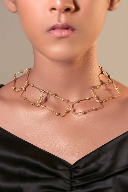 Miharu Bluebell Meadows Brass Necklace