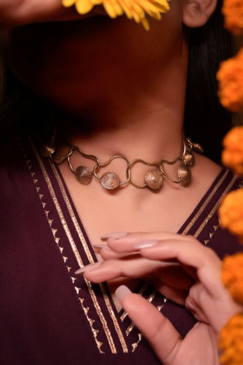 Tribal Dokra Craft Brass Rakhi by Miharu 27