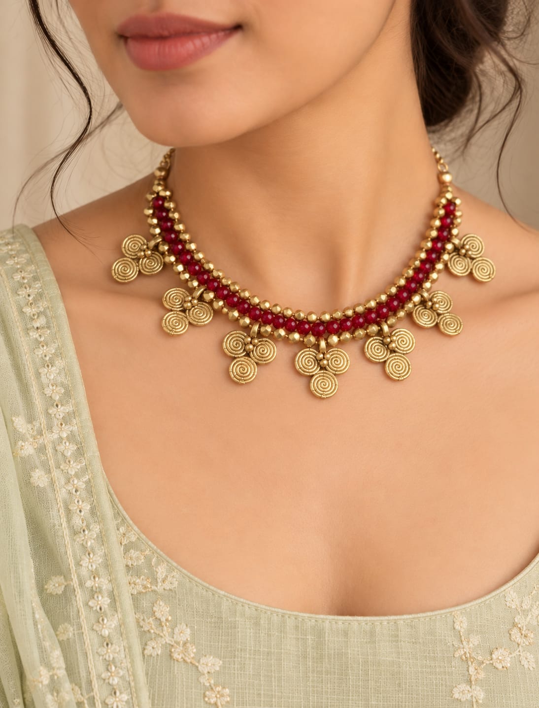 Miharu Raktika Dhokra Necklace
