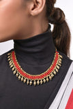 Miharu Bullet Dokra Coral Beaded Antique Choker