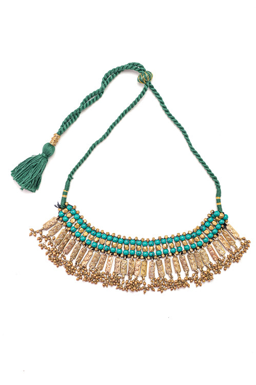 Premium handmade dokra necklace online