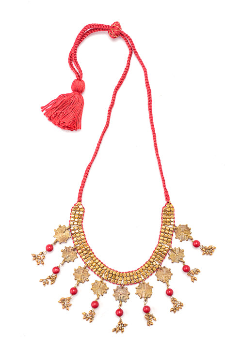 Handmade dhokra jewellery with semi precious stones