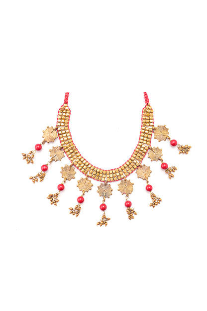 Handmade dhokra jewellery with semi precious stones