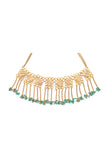Miharu Circular Motif Coral Beaded Necklace