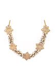 Miharu Circular Motif Coral Beaded Necklace