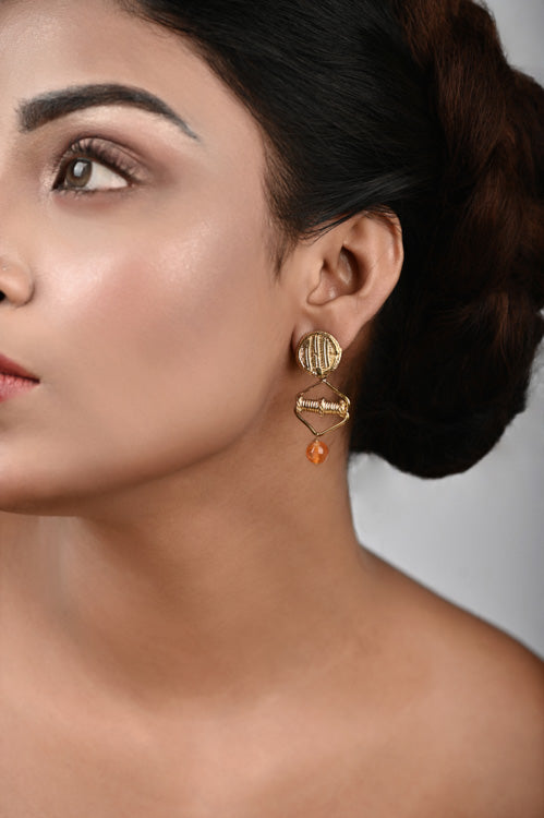 Miharu Dhokra Triangle stud