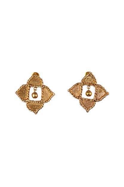 Dhokra Rhombus Charm Earring