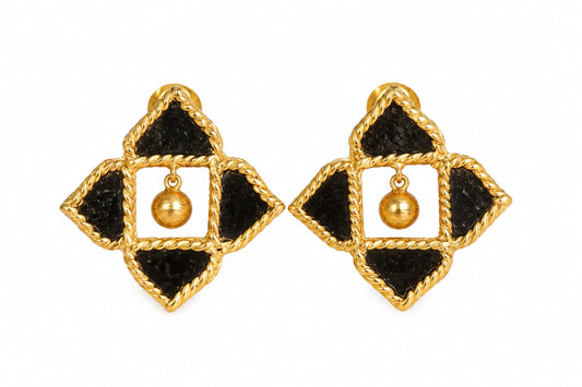 Dhokra Rhombus Charm Earring