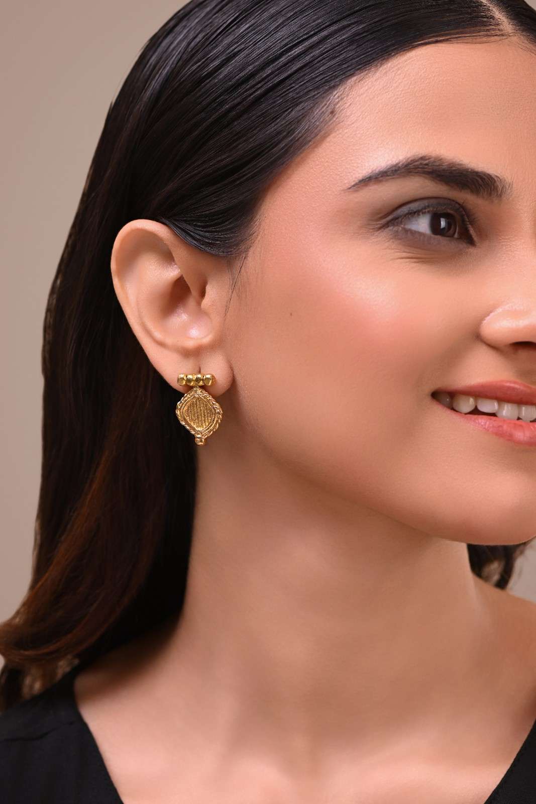 Miharu Tavishi Brass Stud Drops