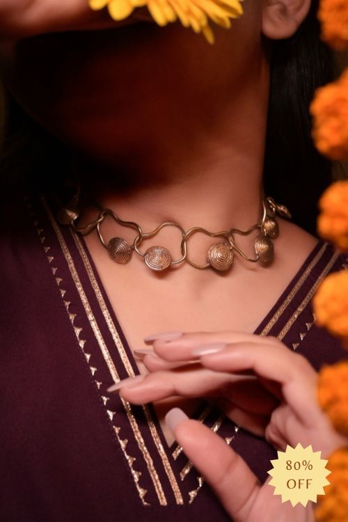 Miharu Square Dokra Sequence Versatile Choker