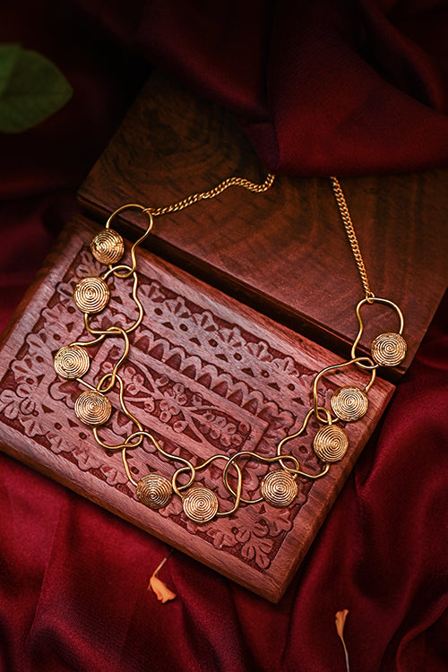 luxury brass choker necklace