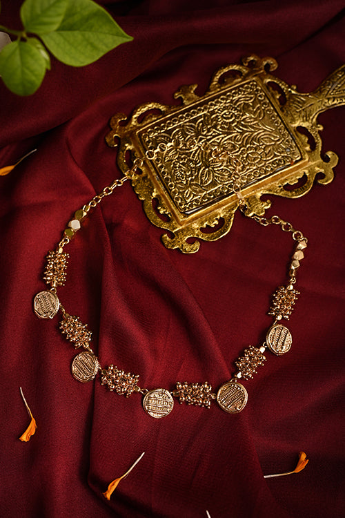 Handmade chic brass necklace