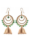 Red Gold Tone Jhumka Earrings DEr19b
