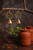 Red Gold Tone Jhumka Earrings DEr19b