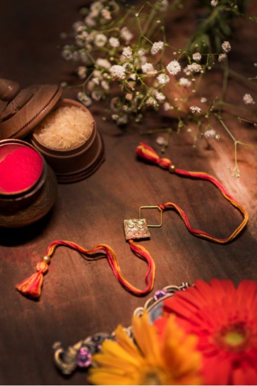Miharu Handmade Thread Dokra Rakhi RH22012