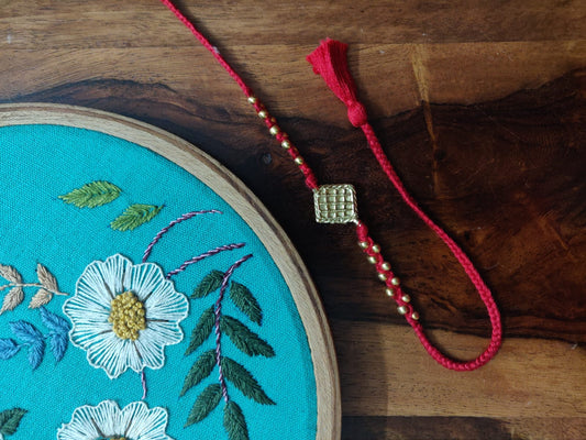 Miharu Handmade Thread Dokra Rakhi RH029