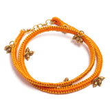 Orange and Yellow Thread Adjustable Bracelet TBr03
