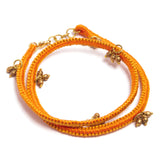 Orange and Yellow Thread Adjustable Bracelet TBr03