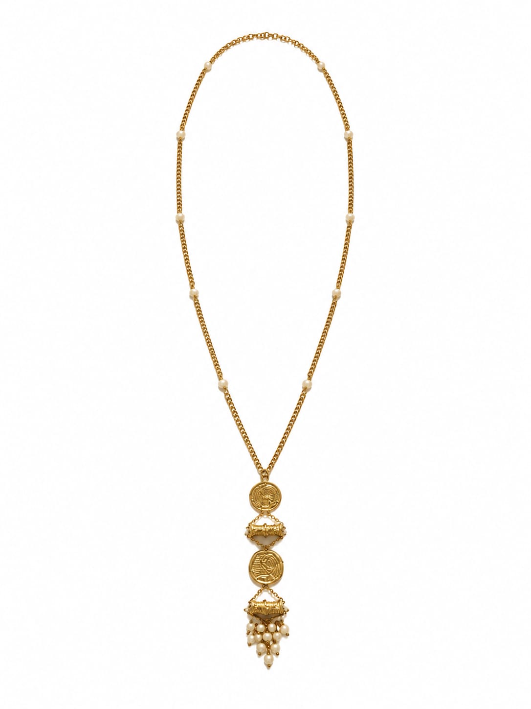Miharu Carnation Charm Brass Necklace