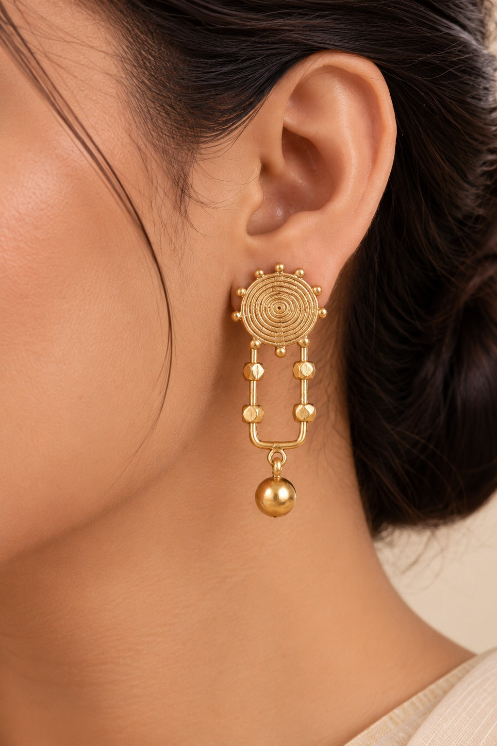Miharu Dhokra Ball Stud