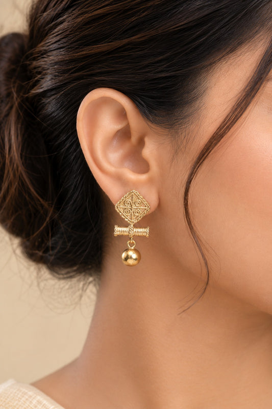 Miharu Rajvika Heritage Dokra Earrings