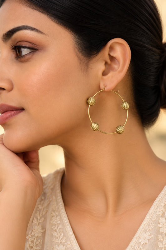 Miharu Dhokra Wire Hoops