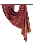 Maroon Pure Silk Hand Woven Dupatta MIH01