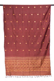 Maroon Pure Silk Hand Woven Dupatta MIH01