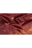 Maroon Pure Silk Hand Woven Dupatta MIH01