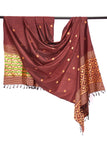 Maroon Pure Silk Hand Woven Dupatta MIH01