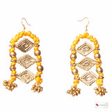 Mustard Thread Long Earrings DEr77b