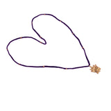 Blue Gold Tone Lotus Pendant
