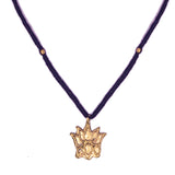 Blue Gold Tone Lotus Pendant