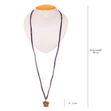 Blue Gold Tone Lotus Pendant