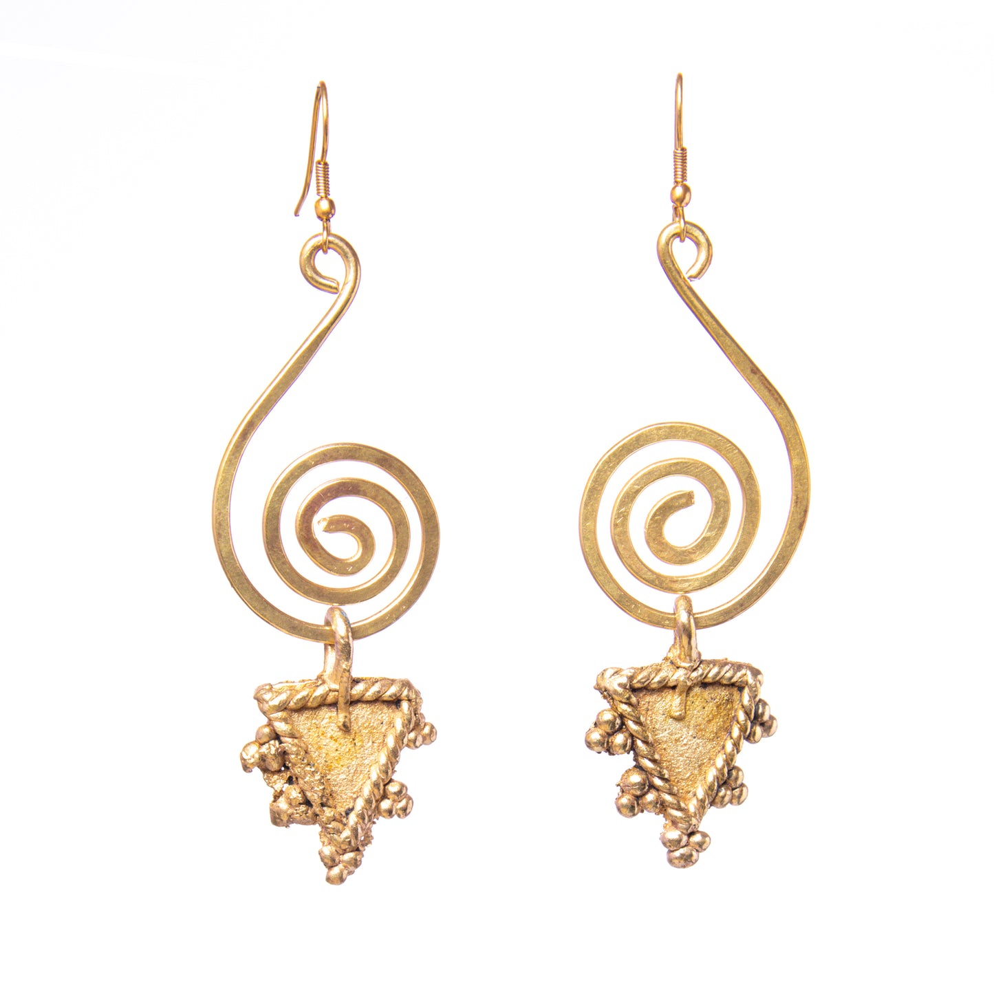 Triangular Brass Earrings DEr52