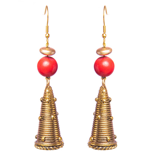 Gold Tone Cone Earrings DEr41