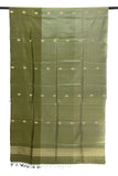 Olive Green Pure Silk  Hand Loom Dupatta MIH28